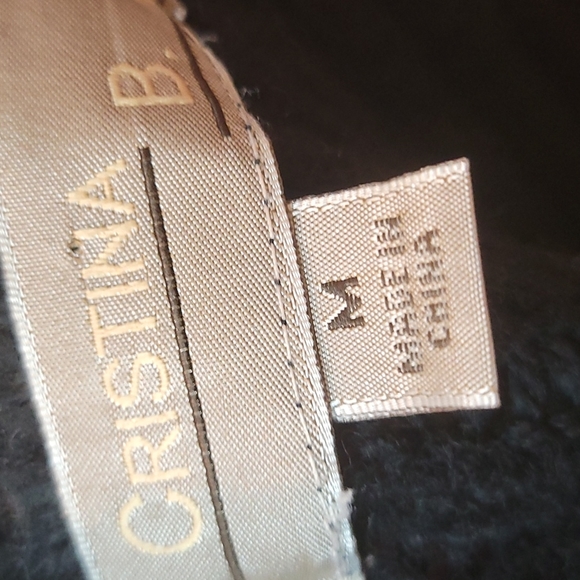 🔹️HP🔹️Cristina B black short sleeve chunky collared cardigan size Medium - Picture 8 of 9